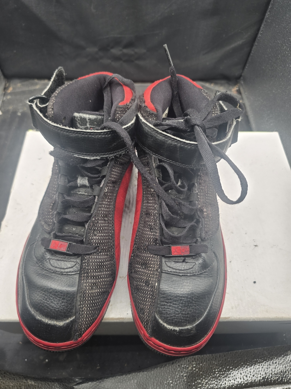 Jordan Kids Black and Red‎ High-Top Sneakers